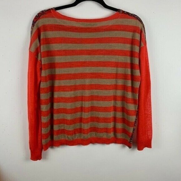 Loft Size Small Petite Light weight Sweater Long Sleeve Scoop Neck Orange - Picture 5 of 5